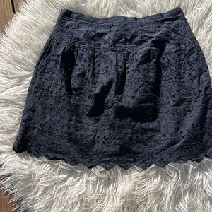 Loft Black Eyelet Skirt, 6